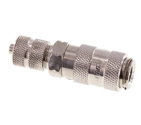 Stainless Steel 316L DN 2.7 (Micro) Air Coupling Socket 3x4.3 mm Union Nut Double Shut-Off
