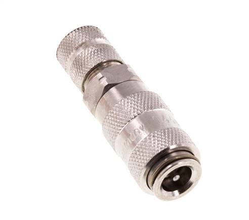 Stainless Steel 316L DN 2.7 (Micro) Air Coupling Socket 3x4.3 mm Union Nut Double Shut-Off