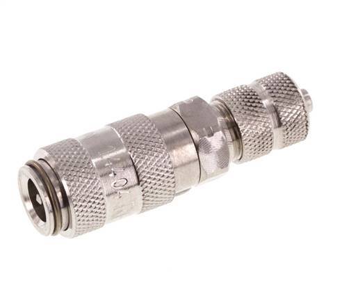 Stainless Steel 316L DN 2.7 (Micro) Air Coupling Socket 3x4.3 mm Union Nut Double Shut-Off