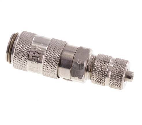 Stainless Steel 316L DN 2.7 (Micro) Air Coupling Socket 3x4.3 mm Union Nut Double Shut-Off