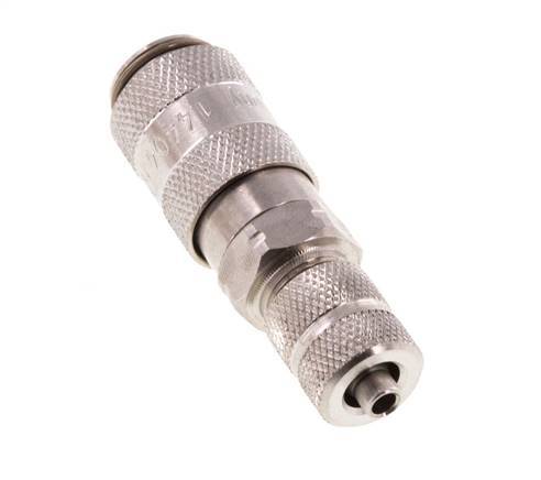 Stainless Steel 316L DN 2.7 (Micro) Air Coupling Socket 3x4.3 mm Union Nut Double Shut-Off