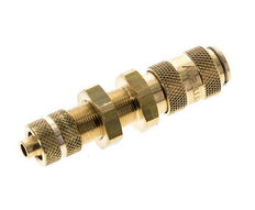 Brass DN 2.7 (Micro) Air Coupling Socket 4x6 mm Union Nut Bulkhead