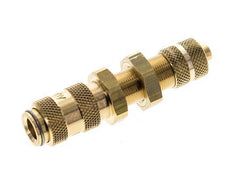 Brass DN 2.7 (Micro) Air Coupling Socket 4x6 mm Union Nut Bulkhead