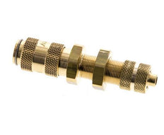 Brass DN 2.7 (Micro) Air Coupling Socket 4x6 mm Union Nut Bulkhead