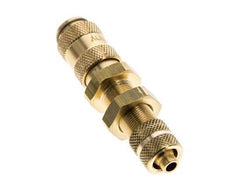 Brass DN 2.7 (Micro) Air Coupling Socket 4x6 mm Union Nut Bulkhead