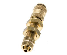 Brass DN 2.7 (Micro) Air Coupling Socket 4x6 mm Union Nut Bulkhead
