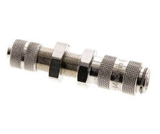 Nickel-plated Brass DN 2.7 (Micro) Air Coupling Socket 4x6 mm Union Nut Bulkhead