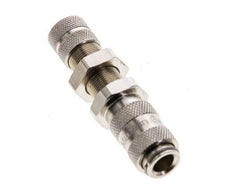 Nickel-plated Brass DN 2.7 (Micro) Air Coupling Socket 4x6 mm Union Nut Bulkhead