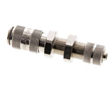 Nickel-plated Brass DN 2.7 (Micro) Air Coupling Socket 4x6 mm Union Nut Bulkhead