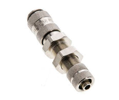 Nickel-plated Brass DN 2.7 (Micro) Air Coupling Socket 4x6 mm Union Nut Bulkhead
