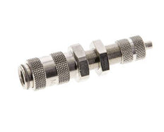 Nickel-plated Brass DN 2.7 (Micro) Air Coupling Socket 3x4.3 mm Union Nut Bulkhead