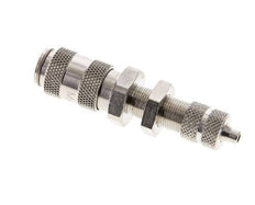 Nickel-plated Brass DN 2.7 (Micro) Air Coupling Socket 3x4.3 mm Union Nut Bulkhead