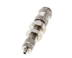 Nickel-plated Brass DN 2.7 (Micro) Air Coupling Socket 3x4.3 mm Union Nut Bulkhead