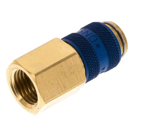 Acoplamiento de aire de latón DN 5 azul Toma G 1/4 pulgada hembra