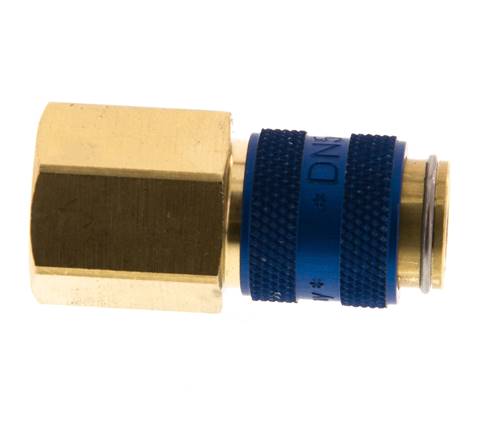 Acoplamiento de aire de latón DN 5 azul Toma G 1/4 pulgada hembra