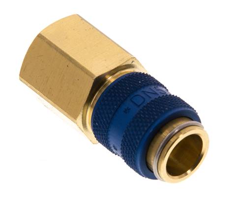 Acoplamiento de aire de latón DN 5 azul Toma G 1/4 pulgada hembra