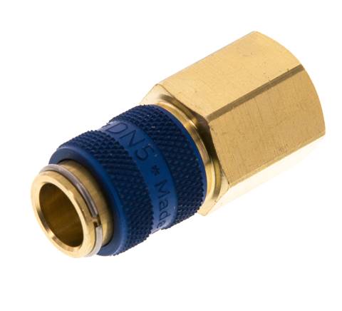 Acoplamiento de aire de latón DN 5 azul Toma G 1/4 pulgada hembra