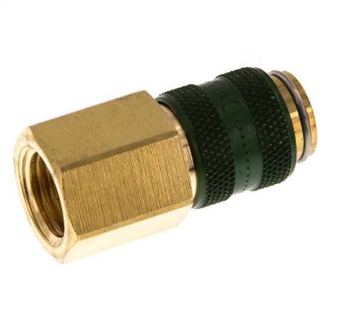 Acoplamiento de aire de latón DN 5 verde Toma G 1/4 pulgada hembra
