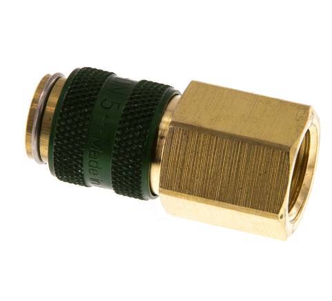Acoplamiento de aire de latón DN 5 verde Toma G 1/4 pulgada hembra