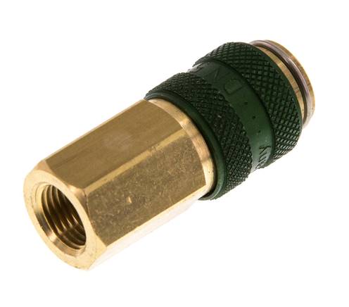 Acoplamiento de aire de latón DN 5 verde Toma G 1/8 pulgadas hembra