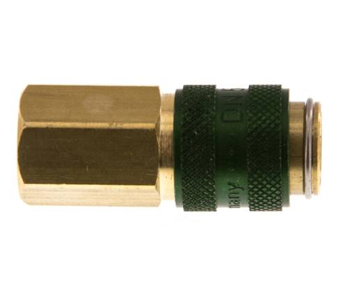 Acoplamiento de aire de latón DN 5 verde Toma G 1/8 pulgadas hembra