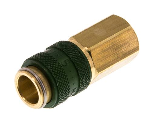 Acoplamiento de aire de latón DN 5 verde Toma G 1/8 pulgadas hembra