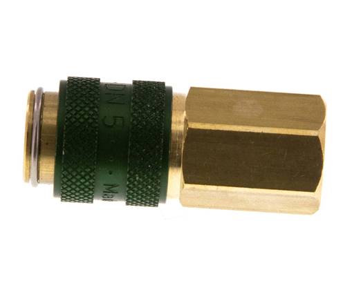 Acoplamiento de aire de latón DN 5 verde Toma G 1/8 pulgadas hembra