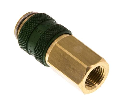 Acoplamiento de aire de latón DN 5 verde Toma G 1/8 pulgadas hembra