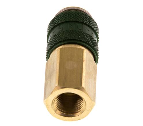 Acoplamiento de aire de latón DN 5 verde Toma G 1/8 pulgadas hembra