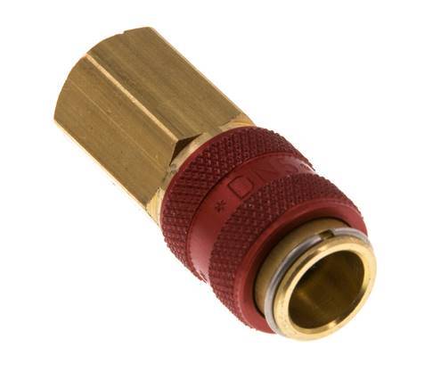 Acoplamiento de aire de latón DN 5 rojo Toma G 1/8 pulgadas hembra