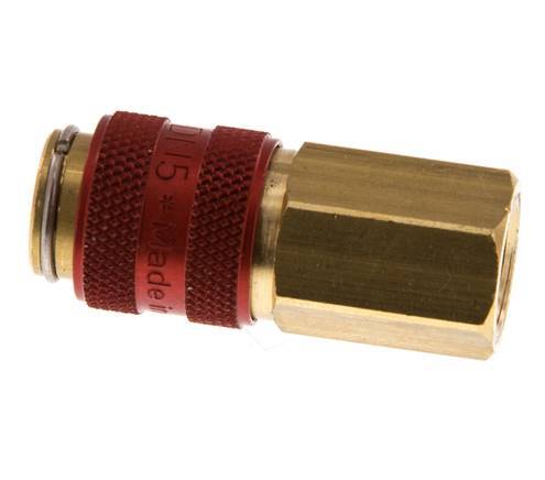 Acoplamiento de aire de latón DN 5 rojo Toma G 1/8 pulgadas hembra