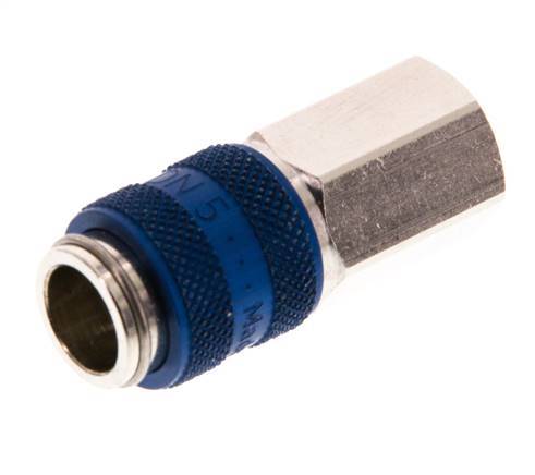 Latón niquelado DN 5 Acoplamiento de aire azul Toma G 1/8 pulgadas Hembra