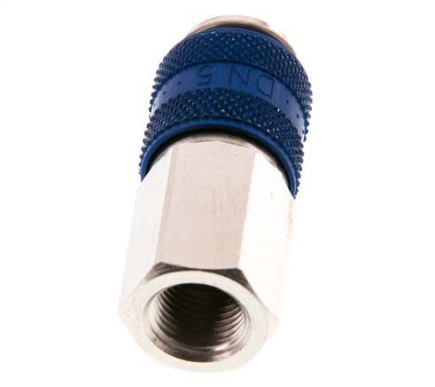 Latón niquelado DN 5 Acoplamiento de aire azul Toma G 1/8 pulgadas Hembra