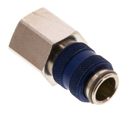 Latón niquelado DN 5 Acoplamiento de aire azul Toma G 3/8 pulgadas Hembra