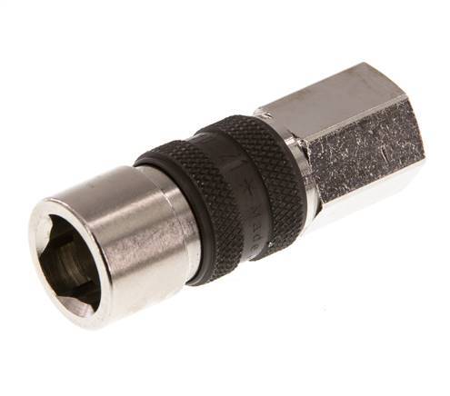 Latón niquelado DN 5 Marrón Enchufe de acoplamiento de aire G 1/8 pulgada Hembra