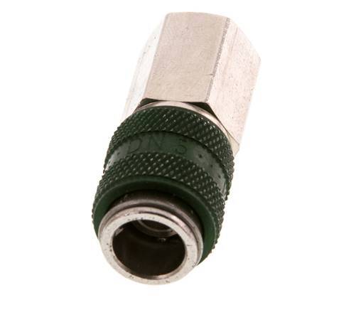Latón niquelado DN 5 Acoplamiento de aire verde Toma G 1/8 pulgadas Hembra