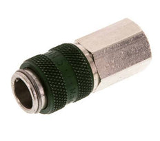 Latón niquelado DN 5 Acoplamiento de aire verde Toma G 1/8 pulgadas Hembra
