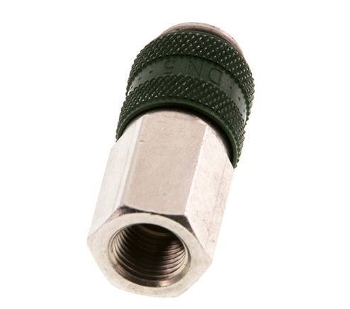 Latón niquelado DN 5 Acoplamiento de aire verde Toma G 1/8 pulgadas Hembra