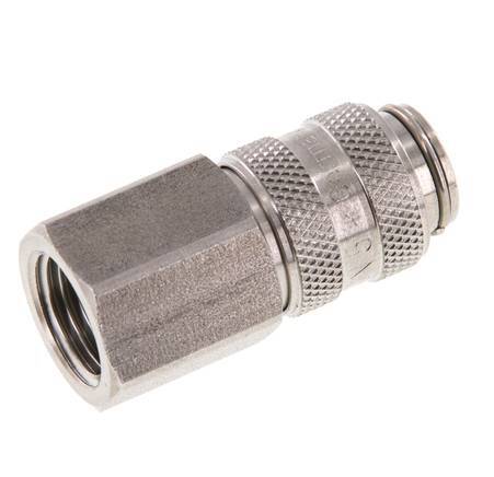 Acoplamiento de aire de acero inoxidable DN 5 Enchufe G 1/4 pulgadas Hembra Doble Cierre