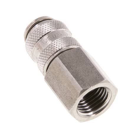 Acoplamiento de aire de acero inoxidable DN 5 Enchufe G 1/4 pulgadas Hembra Doble Cierre