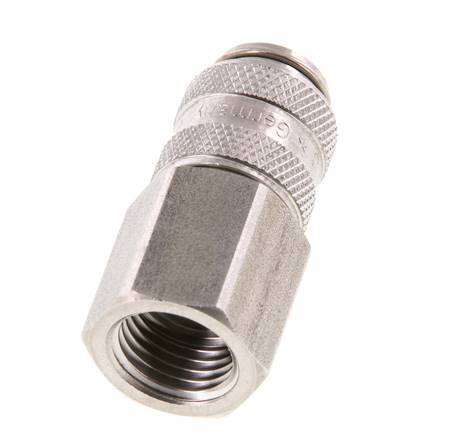 Acoplamiento de aire de acero inoxidable DN 5 Enchufe G 1/4 pulgadas Hembra Doble Cierre