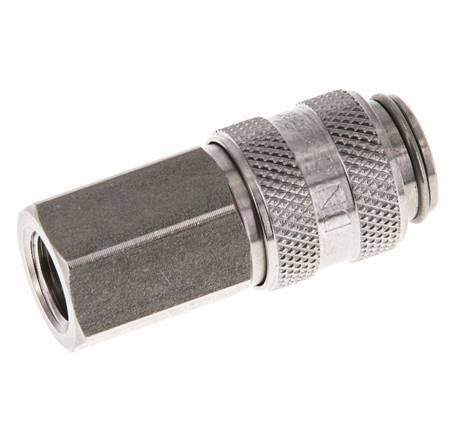 Acoplamiento de aire de acero inoxidable DN 5 Enchufe G 1/8 pulgadas Hembra Doble Cierre
