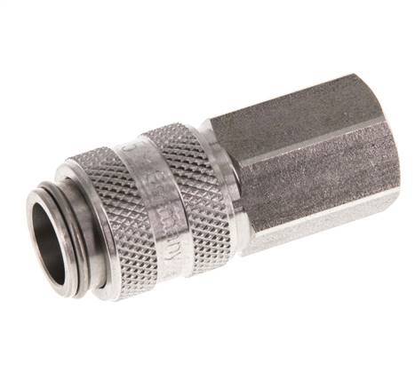 Acoplamiento de aire de acero inoxidable DN 5 Enchufe G 1/8 pulgadas Hembra Doble Cierre