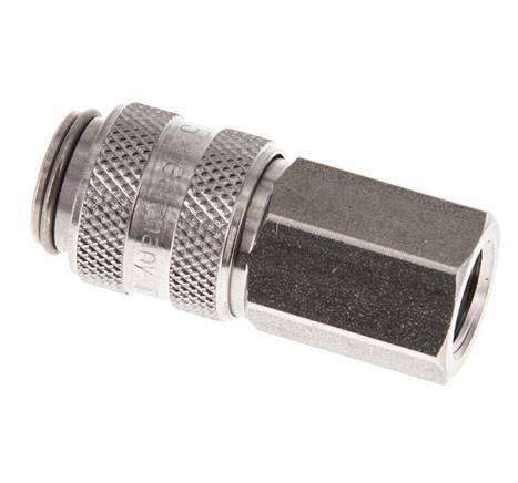 Acoplamiento de aire de acero inoxidable DN 5 Enchufe G 1/8 pulgadas Hembra Doble Cierre