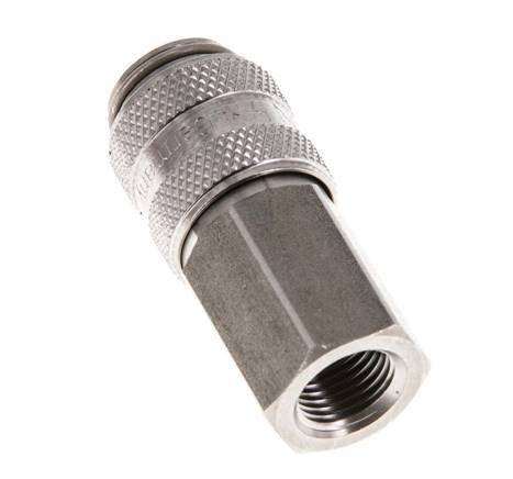 Acoplamiento de aire de acero inoxidable DN 5 Enchufe G 1/8 pulgadas Hembra Doble Cierre