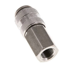 Acoplamiento de aire de acero inoxidable DN 5 Enchufe G 1/8 pulgadas Hembra Doble Cierre
