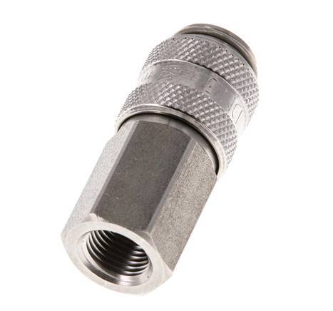 Acoplamiento de aire de acero inoxidable DN 5 Enchufe G 1/8 pulgadas Hembra Doble Cierre