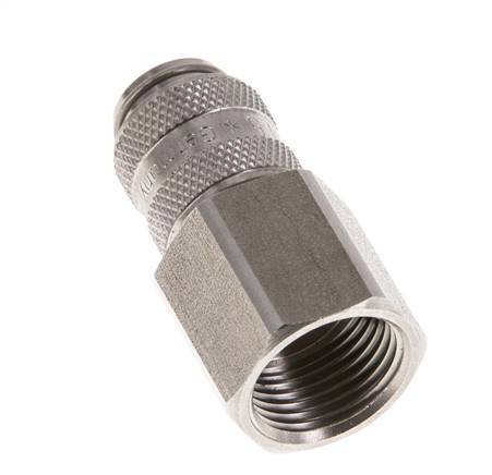 Acoplamiento de aire de acero inoxidable DN 5 Enchufe G 3/8 pulgadas Hembra de doble cierre