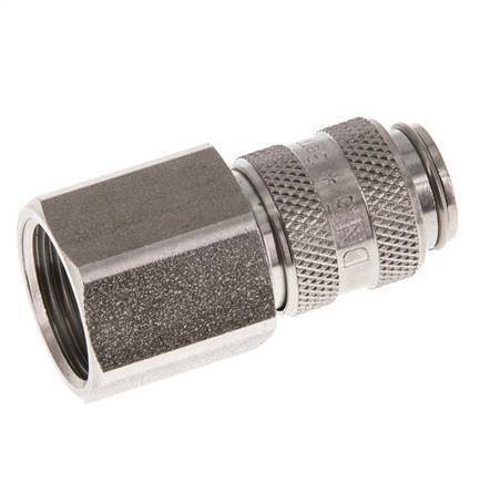 Acoplamiento de aire de acero inoxidable DN 5 Enchufe G 3/8 pulgadas Hembra de doble cierre