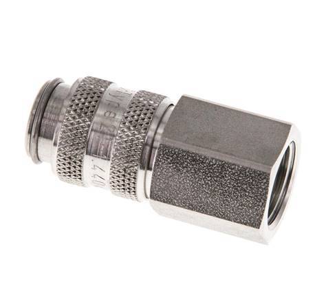 Acero inoxidable 316L DN 5 Acoplamiento de aire Enchufe G 1/4 pulgada Hembra Doble Cierre